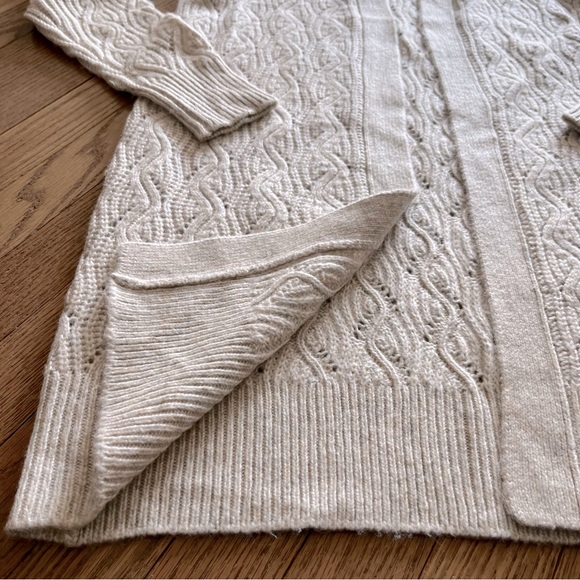 Sincerely Jules Long Cardigan Open Front Cream XS - Picture 4 of 6